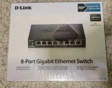 D-Link 8-Port Gigabit Ethernet Switch DGS-108 Ver. B1 SEALED