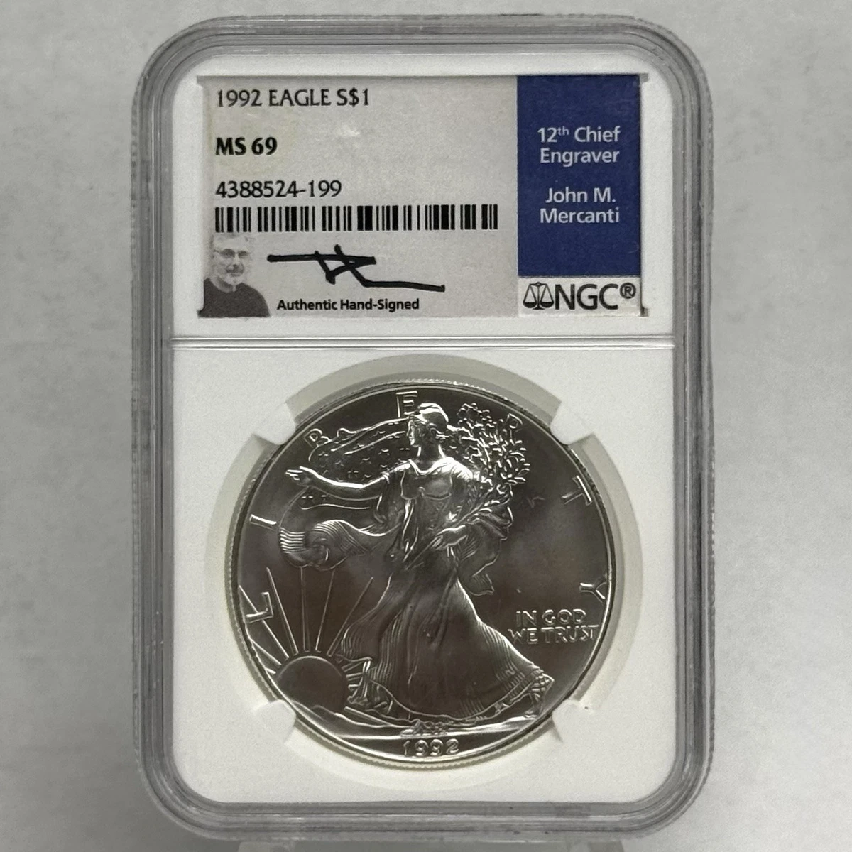 25+ American Eagle MS 69 Graded 1992 Silver Bullion Coins for sale