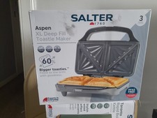 Salter Aspen XL 3-in-1 Snack Maker Deep Fill PFAS-Free Non-Stick Plates 900W