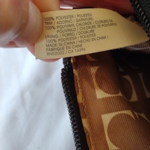 Liz Claiborne Black Quilted Shoulder Bag With Brown Leather, Turn Lock Front - Picture 18 of 21