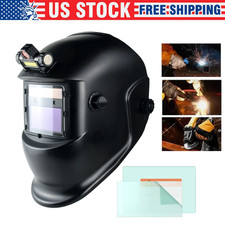 Solar Powered True Color Auto Darkening Welding Helmet w/Light for TIG MIG ARC