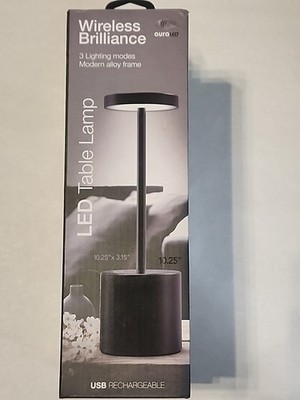Black Table Lamp Touch Control Portable Aura LED Wireless Brilliance. New Sealed