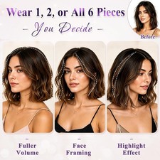 10.5" Dark Brown Straight Human Hair Extensions for Women Daily Party 183E721306