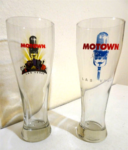 2 Vintage  Motown Cafe pilsner glasses Las Vegas New York New York Casino