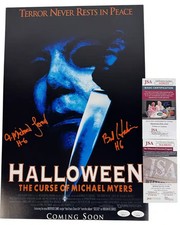 Brad Hardin & A. Michael Lerner signed 12x18 Poster The Shape Halloween 6 The Cu