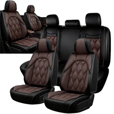 For Ford F150 F250 F350 F450 Pickup Car Seat Cover Leather Front Rear Full Set