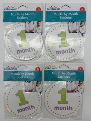 4 Pack First year month-by-month photo stickers SHIPS FREE!