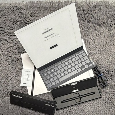 reMarkable 2 Writing Tablet with Stylus Pen, Type Folio, Maker Plus pen
