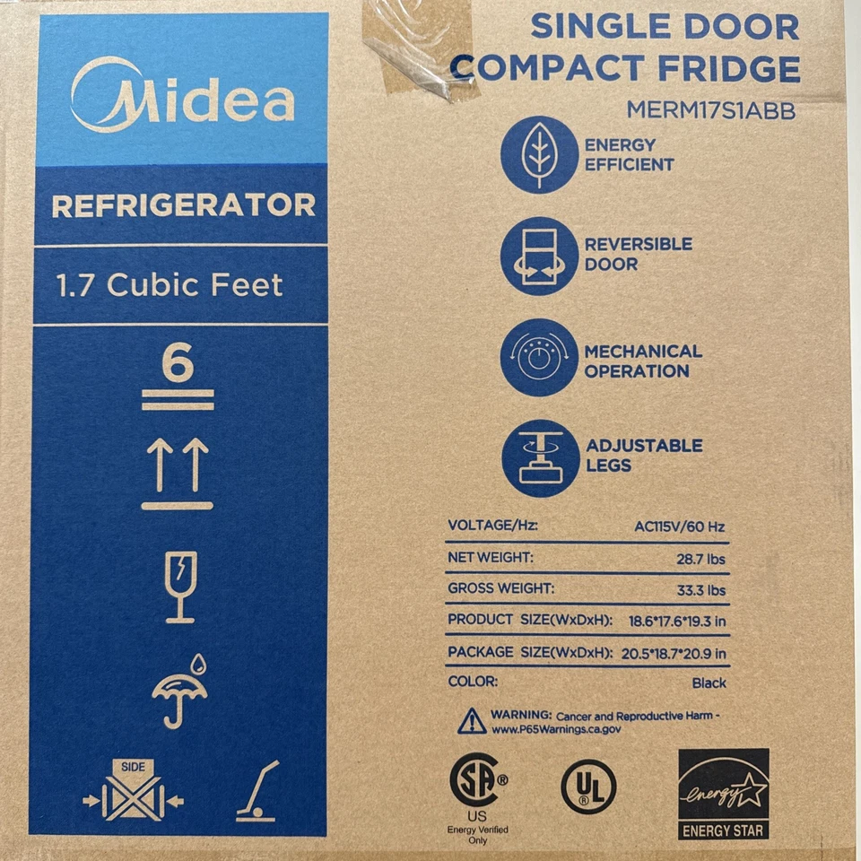 Midea 1.7 cu ft Compact Refrigerator Black MERM17S1ABB - Image 4 of 4