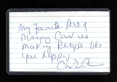 CAROLINE AARON Ghosts US Marvelous Mrs. Maisel SIGNED / AUTOGRAPH 3x5 Index Card
