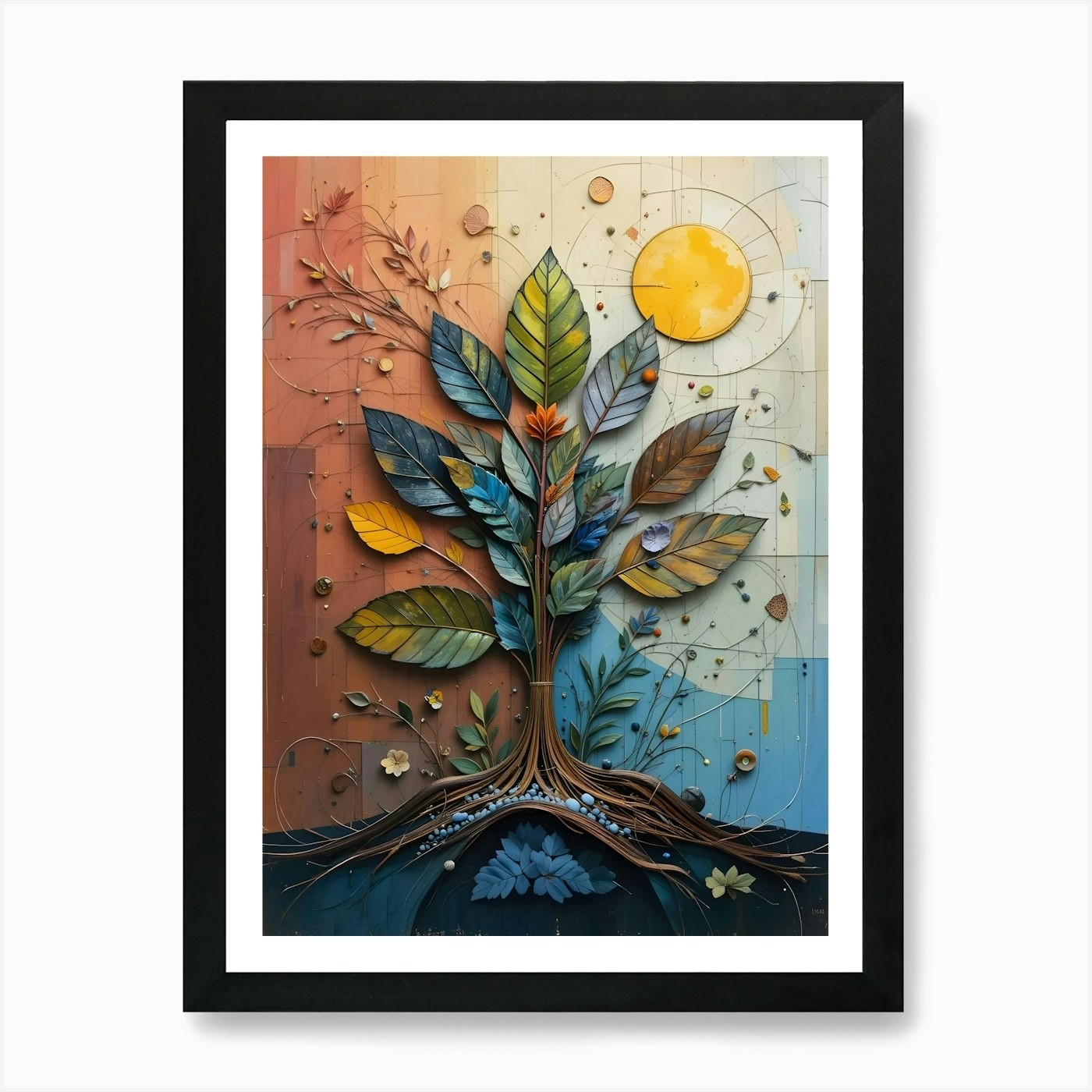 Tree of Life 18 Framed Canvas Wall Art Print Poster  