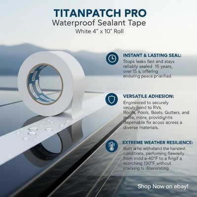 TitanPatch Pro Waterproof Sealant Tape   Heavy Duty, Weather-Resistant, 15+  ...