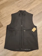 Large Brahma Mens Insulated Canvas Work Vest Full Zip Pockets Size L 42-44 Black