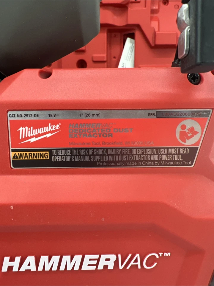 Milwaukee 2912-22DE 1” SDS Plus Martillo Rotativo y HAMMERVAC, con 1x Batería y Cargador Foto 4 de 4