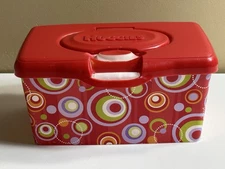 Huggies Baby Wipes Pop Up Container Dispenser Tub Refillable Geometric Circles