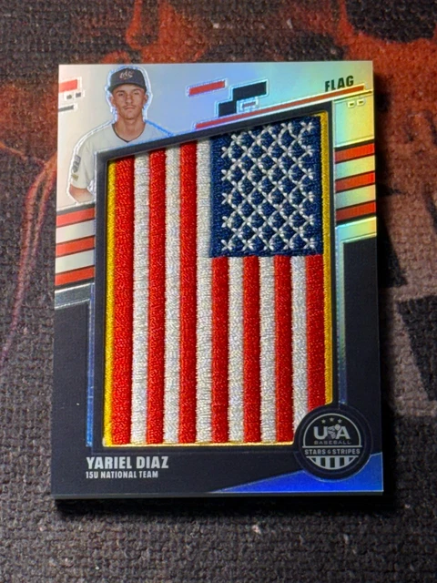 2026 Panini Stars & Stripes Prism YARIEL DIAZ Game Used Flag Patch 5/7🔥🔥🔥