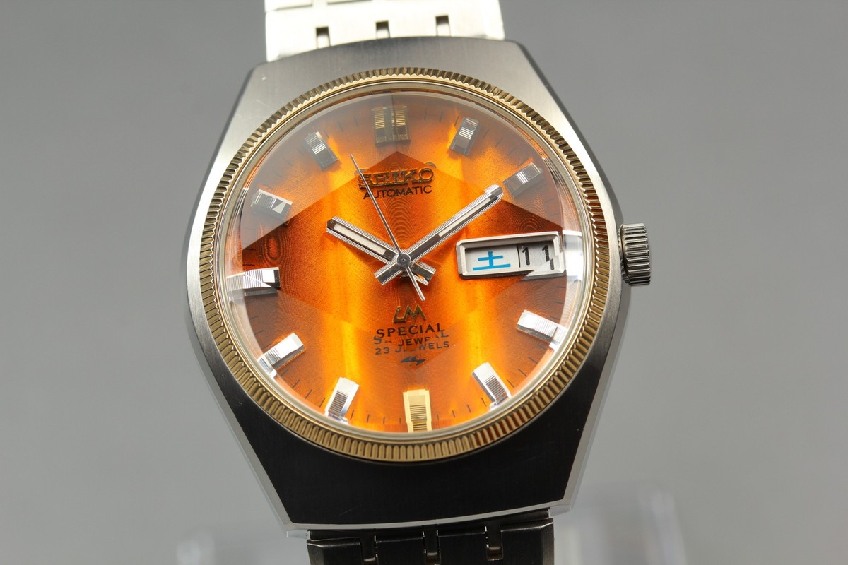 Rare Seiko Lord Matic Special 5216-7020 Orange Dial Kanji