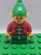 Lego Christmas Minifigure Elf Red Holiday Sweater With Cat hol386 From 41843