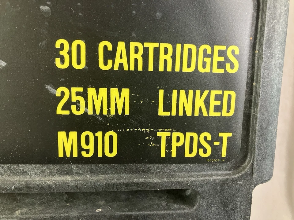 Caja de municiones M910 militar de EE. UU. diseñada para rondas vinculadas de 25 mm Foto 3 de 4