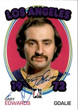 Gary Edwards Signed 2009-10 The Year In Hockey 1972 card #81 Los Angeles Kings