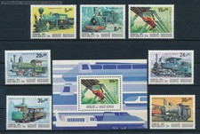 [123700] Guinea-Bissau 1984 Railway train eisenbahn locomotives with Sheet MNH