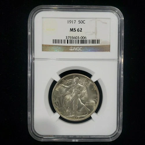 1917 Walking Liberty Half Dollar NGC MS62 – Certified Silver 50C