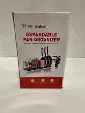 Pot and Pan Organizer Rack Cabinet, Expandable Pot Rack 10+ Pans and Pots Lid