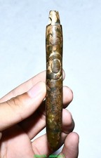 4.7''Chinese Liangzhu Culture Old Jade Carving Awl Bodkin Zhuizi Pendant