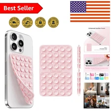 Light Pink Double-Sided Suction Cup Phone Grip for Hands-Free Selfies & Videos