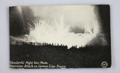 Vintage Postcard WWI "Wonderful" Night War Photo Attack Chicago Daily News - Picture 1 of 2
