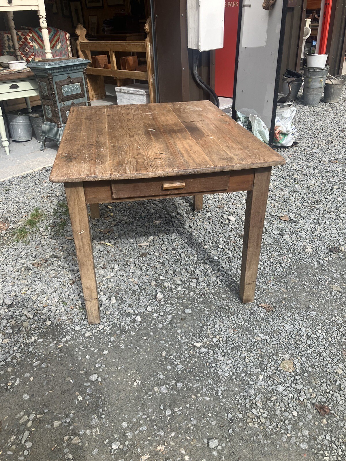 vintage pine kitchen table eBay