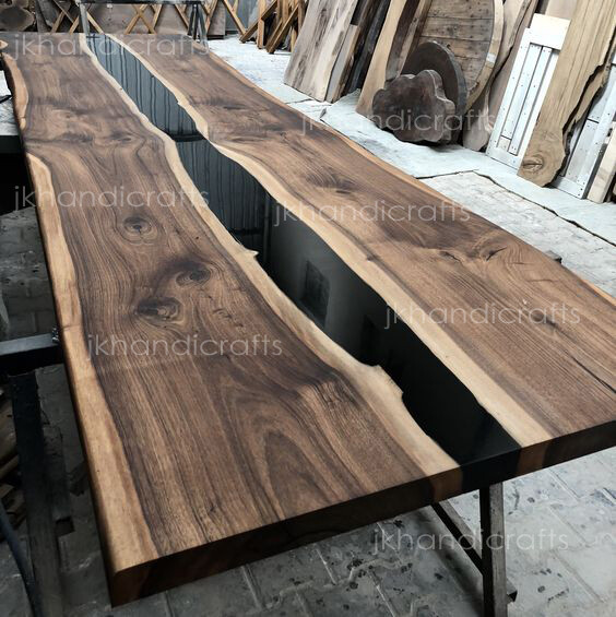 New Black Epoxy Resin Dining coffee Console Table Tops Home Decor & Gift