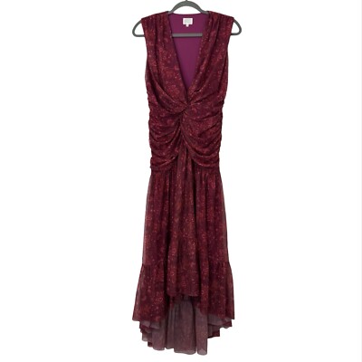 Dee Elly Whimsical Paisley Twisted Front Midi Dress Size M