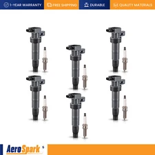 6 Ignition Coil & Platinum Spark Plug for Hyundai Azera Genesis Kia 10-19 UF546