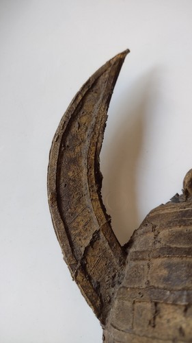 AFRICAN SENUFO BRASS Bronze MASK IVORY COAST HORNS Patina VGC - Picture 5 of 23