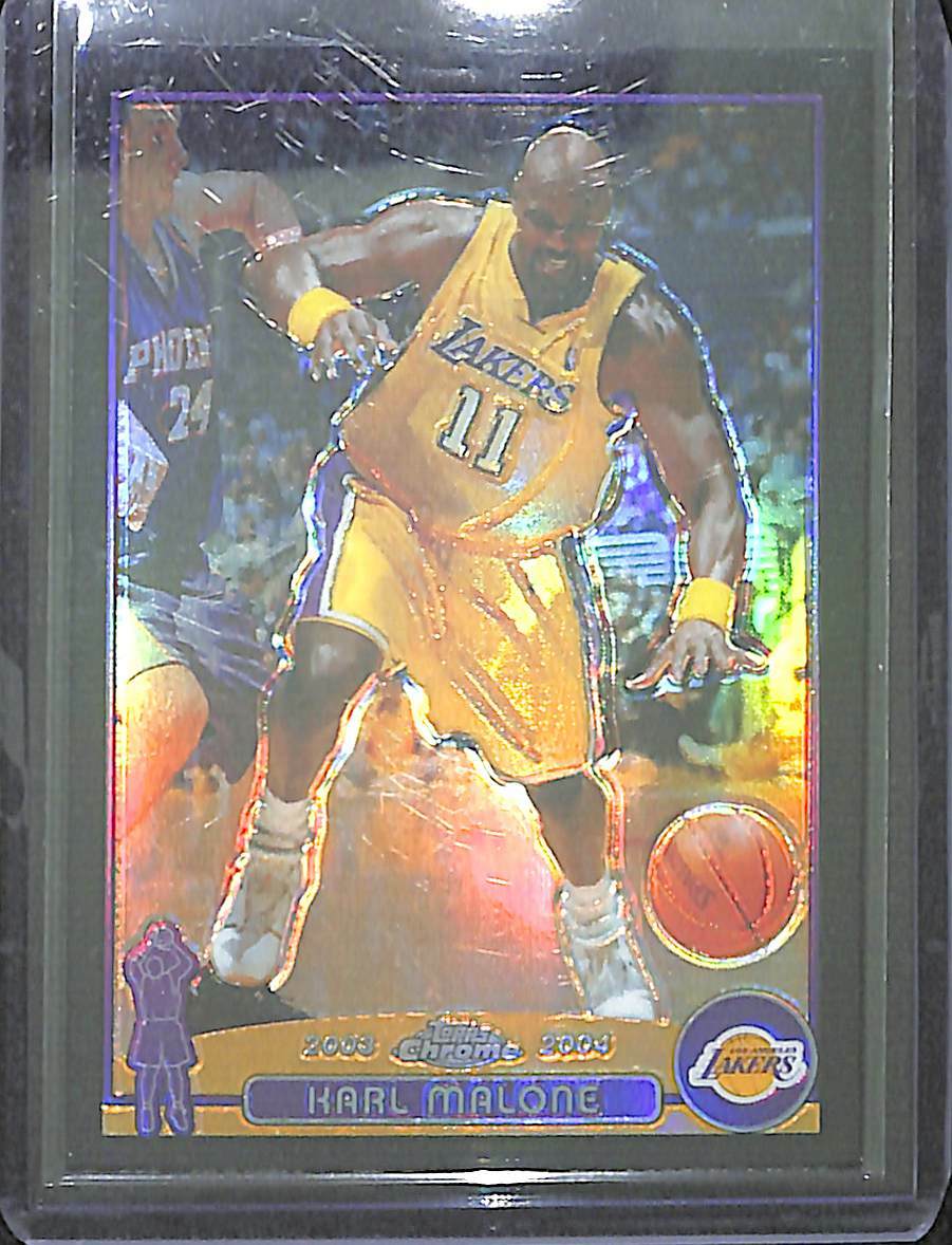 2003-04 Topps Chrome Black Refractor #32 Karl Malone No 39 of 500