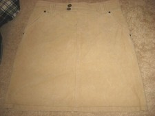 Womens Tan GAP Stretch Corduroy Below Knee Skirt 8