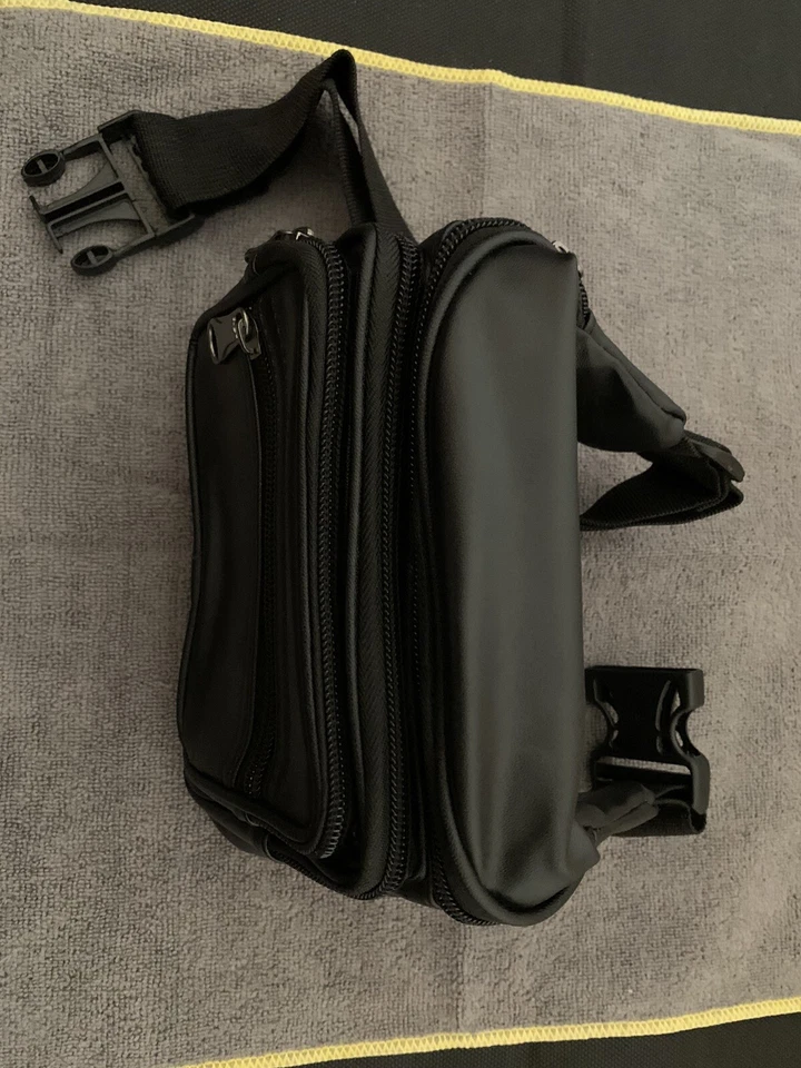 Sac Banane - Sac De Ceinture Noir Simili cuir, couleur Noir - Made In Italie - Photo 2/4