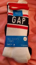 NEW GapKids Tall Socks 2 Pairs Size Small 10 - 12 Moisture Wicking