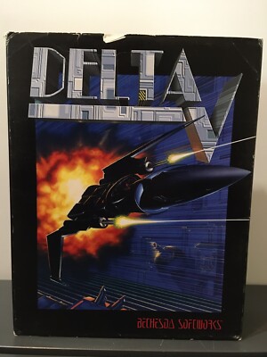 Delta V 1994 Bethesda Softworks Cyberpunk Flight Sim Big Box PC Complete Tested