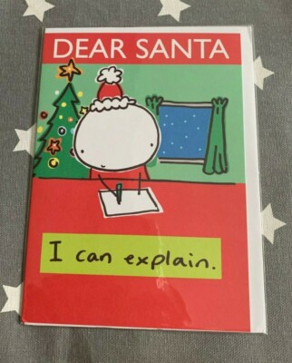 BRANDNEU VERSIEGELT GENERAL LIEBER WEIHNACHTSMANN ICH KANN ERKLÄREN LUSTIGE HUMORVOLLE WEIHNACHTSKARTE