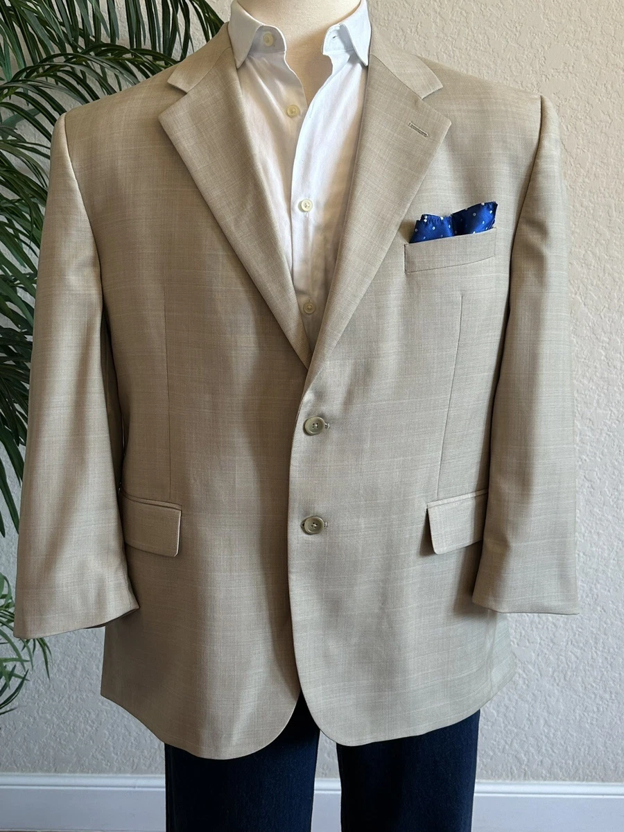 RALPH LAUREN MENS BLAZER SUIT JACKET SIZE 44S SHORT TAN BEIGE