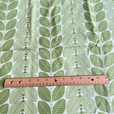 BTY Mod Leaf Stripe Fabric Green Contemporary Cotton Print