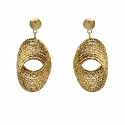 Orecchini Ovali Intrecciati da Donna in Oro Giallo 18 Carati