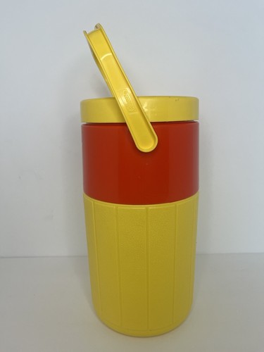 Vtg Coleman TRL MTV 1994 Slim Jim 1/2 Gallon Thermos Cooler Jug Red Yellow - Picture 2 of 6