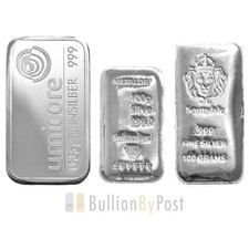 100 Gram Silver Bar Best Value 109.62 per troy oz