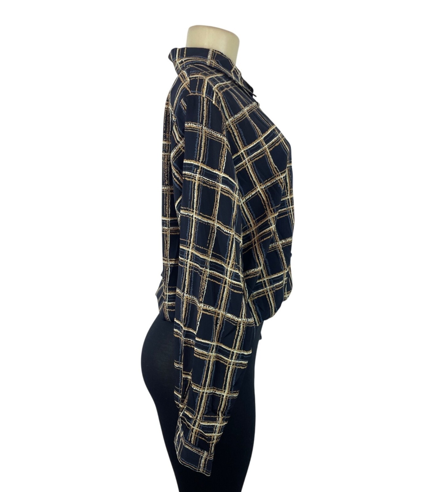 SAINT LAURENT Camicetta vintage Yves St. Clair a quadri con bottoni