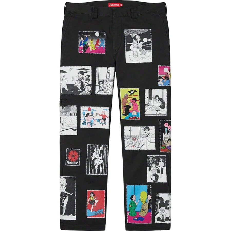 Pantalon de travail noir SUPREME Toshio Saeki taille 34 