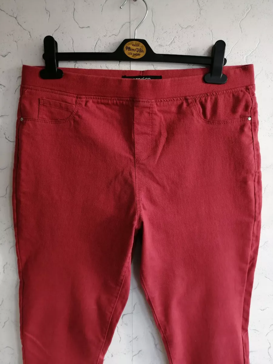 Womens Dark Red Jeggings Jeans UK14 W32in inside Leg 30in by
