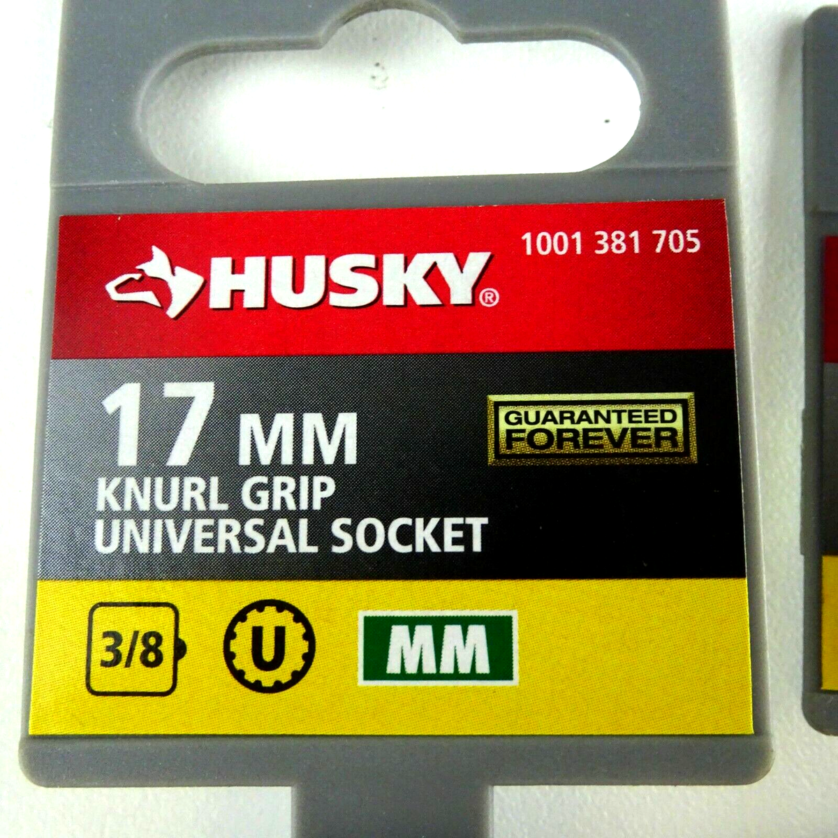 Husky 1001 381 705 17MM Knurl Grip Deep Universal Socket 3/8 New
